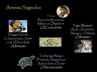ilustração e descrições dos animais sagrados