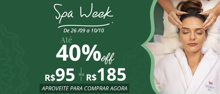 Banner escrito Spa Week ate 40% off